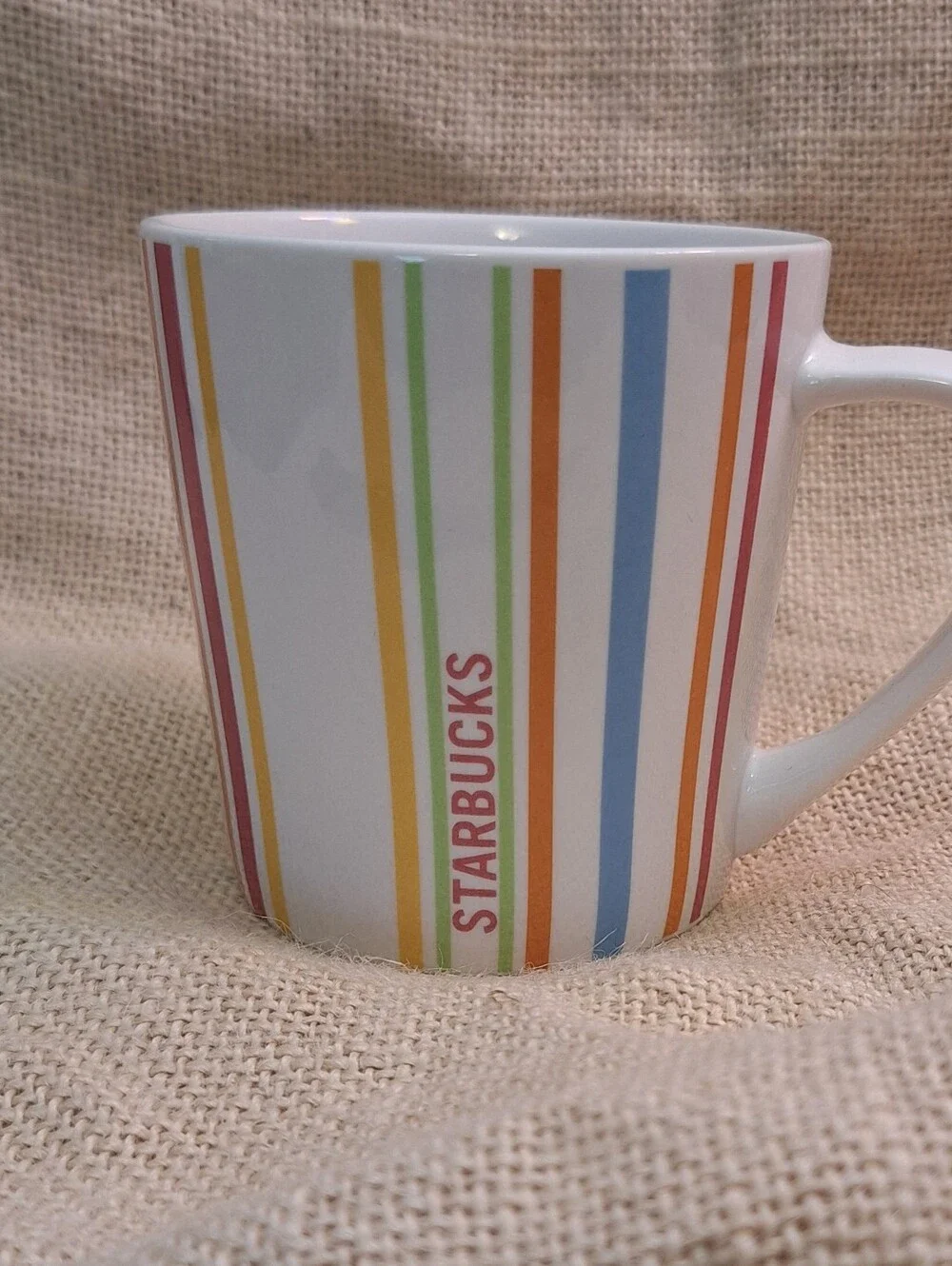 🌈 Vintage 2005 Starbucks Rainbow Stripe Coffee Mug, Collectable, 14 Oz